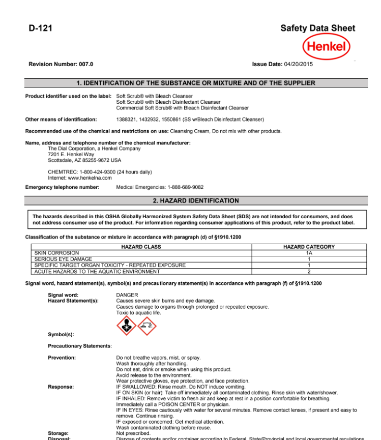 DIA15519 Soft Scrub Disinfectant QFS