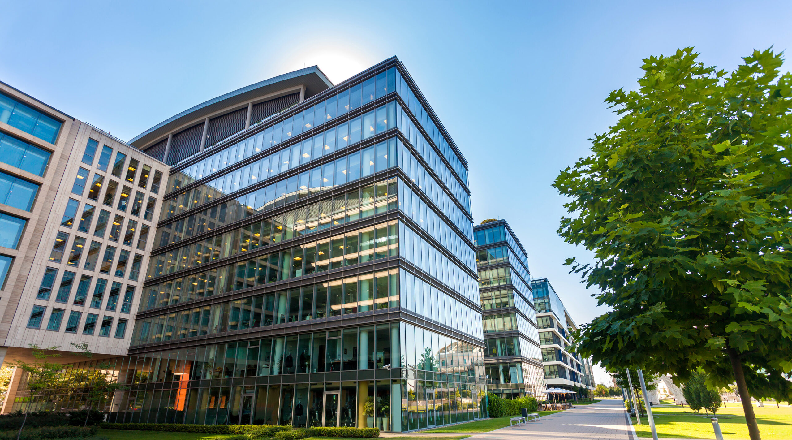 Alley,With,Office,Buildings,In,Modern,Budapest,Area